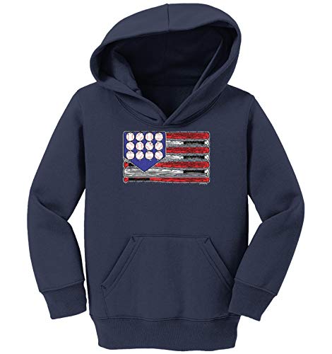 Haase Unlimited Baseball American Flag - USA Toddler/Youth Fleece Hoodie