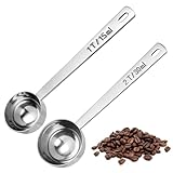 U-Taste Coffee Scoop 2 Tablespoon: 18/8 Stainless Steel Measuring Scooper for Ground Coffee, Bean, Powder, Espresso, 4.3in Long Handle Metal Measure Spoon for Canister, Jar (1Tbsp+2Tbsp / 15ml+30ml)