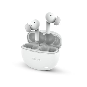 Philips Audio TAT1179WT/94 True Wireless in Ear Earbuds with Pocket Sized Charging Case, Play Time Upto 45Hrs, 10mm Dynamic Drivers, Inbuilt Mic, IPX4 Splash & Sweat Resistant (White)