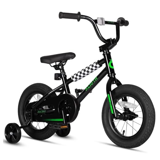 vollsch 12 Inch BMX Style Kids Bike Toddlers Bicycle with Training Wheels for 2-8 Years Old Boys Girls Coaster Brake, Black
