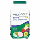 Premium Choice Co Equate Daily Fiber Supplement Chewable Tablets – 90 Count, Sugar-Free Prebiotic Fiber for Digestive Health, Assorted Fruit Flavor Tablets for Adults - Includes Sticker