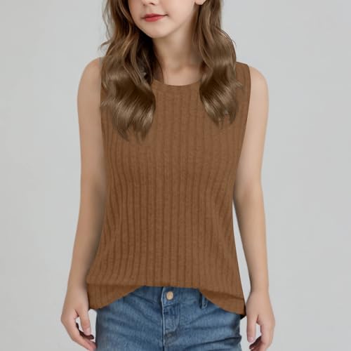 wodceeke Girls Ribbed Knit Tank Tops Summer Sleeveless Tunic Shirts Solid Color Basic Tees Gym Sports Undershirts3