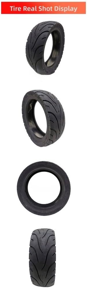 10X2.70-6.5 Tubeless Electric Scooter Tire With Non-Slip Tread, Puncture Resistant Rubber, Shock Absorption Grooves, For Wet Roads, Replacement Wheel For Outdoor Riding Black
