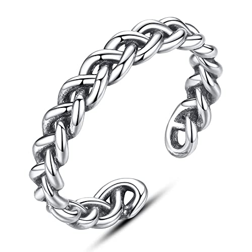 Bague ouverte ajustable contre les doigts gonflés : anneau tressé creux