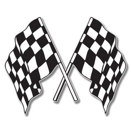 Checkered Flags Racing Vinyl Sticker - Car Phone Helmet Bumper Sticker Decal #TOP1