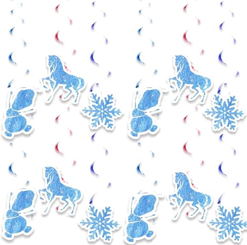 Image of 12pcs Hanging Swirl Party Decoration,Snowflake Party Decoration, Party Swirls,Suitable for Snowflake Decoration Supplies