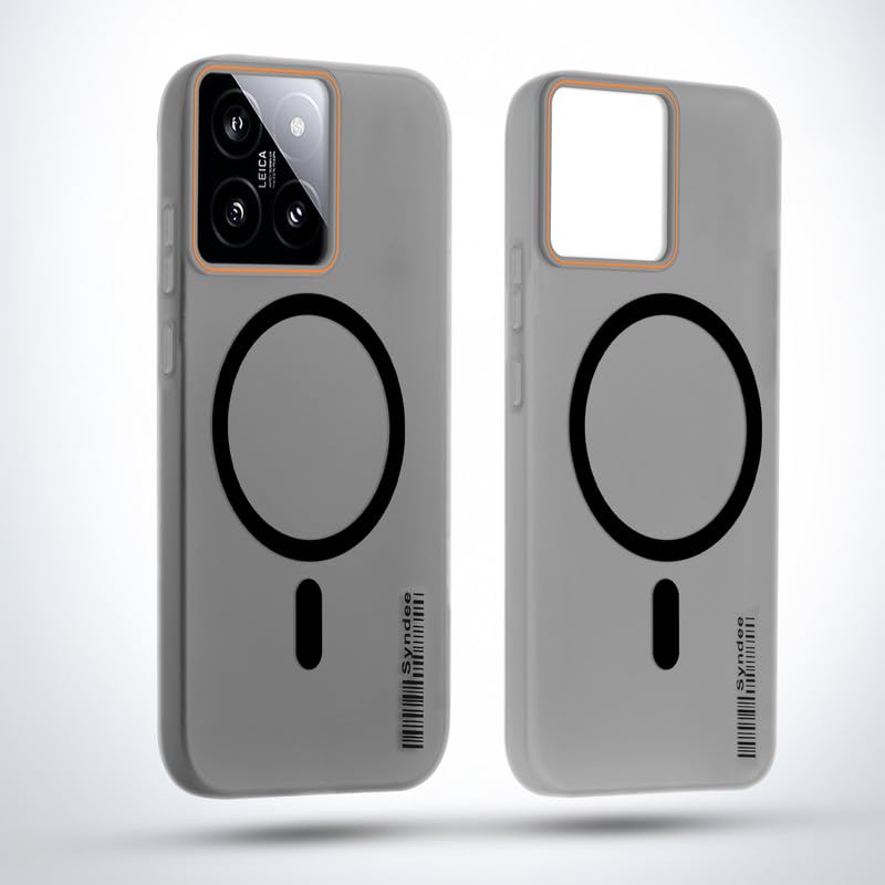 Image of Mr. Case Back Cover for Xiaomi 14 5G Sleek Frosted Translucent Back Only Compatible with Wireless Magnetic Accessories | Anti-Scratch Shockproof Phone Case - Black
