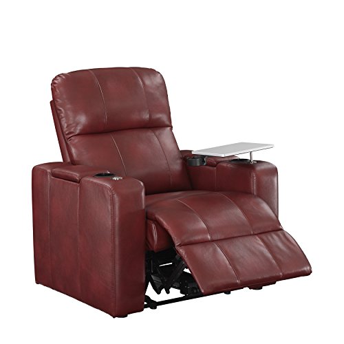 Pulaski Power Home Theatre Recliner, 38.0" L X 39.5" W X 43.0" H, Red
