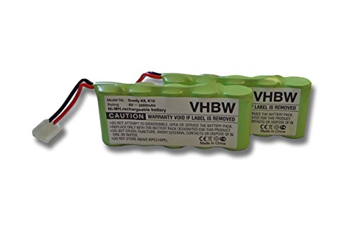 vhbw 2X Akku kompatibel mit Bosch Rollfix 861E, D870E, D962E, FDD087, FDD087D, D861E, D963P Elektrowerkzeug (3000 mAh, NiMH, 6 V)