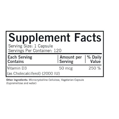 Vitamin D-3 2000 IU Capsules - Hypo - 120 ct