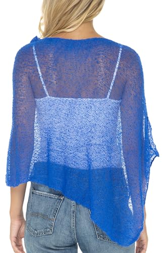 Image of SHU-SHI Womens Sheer Knit Poncho Shrug Lightweight Cover Up One Size Fits Most