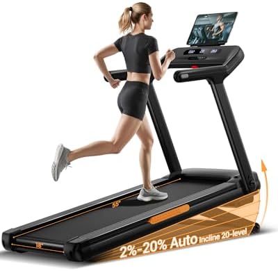 UMAY Fitness Heavy Duty Treadmill with 20% Auto Incline,400LB Cap...