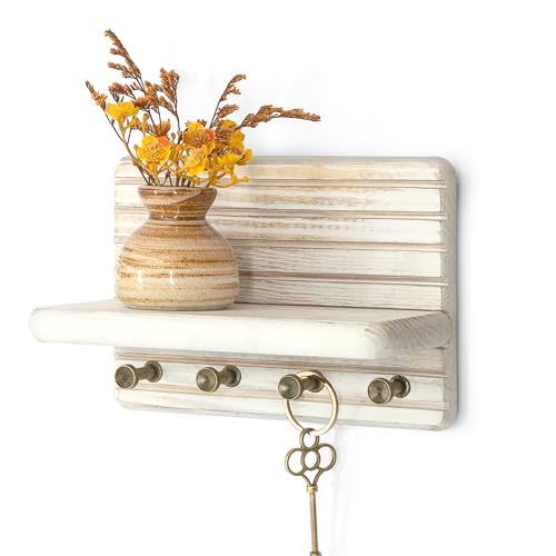 Rebee Vision porte-clés bois pin 7 po blanc vieilli