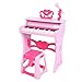 OKAT Giocattolo per Pianoforte, Pianoforte con Microfono e Sgabello Giocattolo Musicale per l'apprendimento del Pianoforte, per l'infanzia, i Bambini, i Bambini(Pianoforte Stereo aggiornato Rosa)