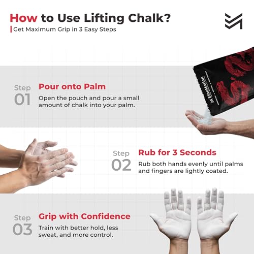 Image of Lifting Chalk Powder (200GM) | Gym Chalk for Strong Grip & Sweat Control | Weightlifting, Powerlifting, Rock Climbing, Crossfit, Calisthenics & Workout Training