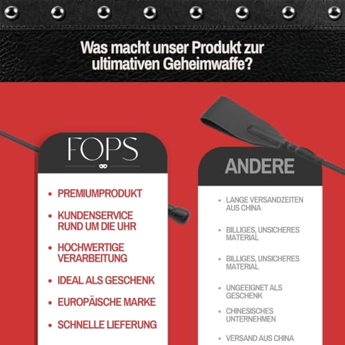 FOPS Peitsche BDSM SM Gerte Leder 45,5 cm schwarz für Paare & Fetisch | Reitpeitsche Sexspielzeug extrem hart B70