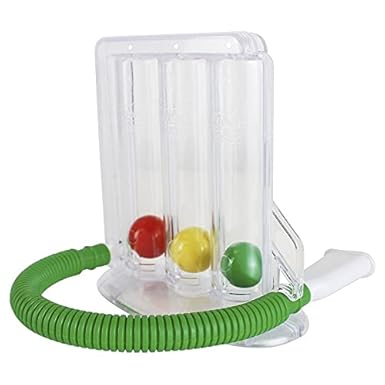 Greeniche 3 Ball Deep Breathing Lung Exerciser Respiratory Incentive Spirometer (Transparent)