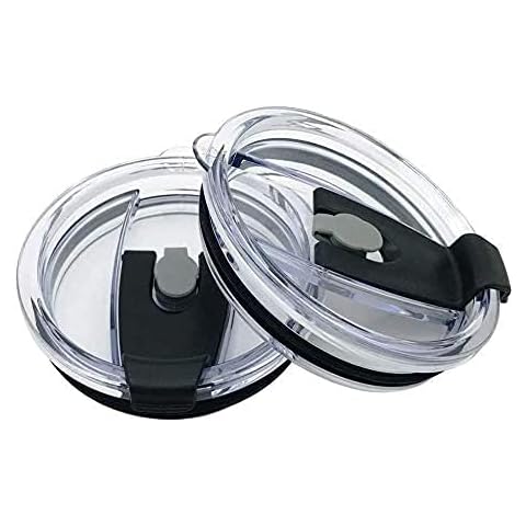 AILUXUAN Tumbler Lid for 20 Oz,2 Replacement Lids for 20oz Stainless Steel Tumbler Travel Cup Yeti,Ozark Trails and more Cooler Cup, Flip-top Splash Proof (Black, 20 OZ) (2) Cover