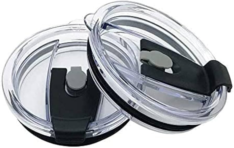 2 Pack Leakproof Tumbler Lids For 20 Oz Cups - Fits Yeti, RTIC, Ozark & More, Black + White