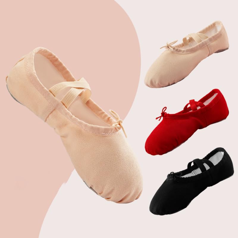 Stretch Canvas Ballet Shoes Split Sole Flat Dance Practice Shoes2