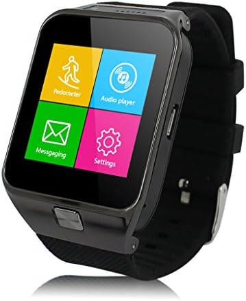 ZGPAX 1.54'' Bluetooth intelligente Orologio Smart Watch Cellulare Camera SIM GSM Sync Touch Screen per Smartphone Android IOS (Nero)