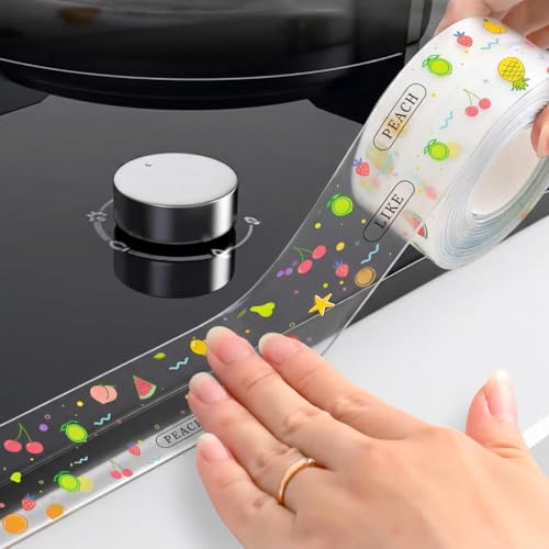 Image of HASTHIP 3.2M x3.8CM PVC Trim Tape, Self-Adhesive Tape for Kitchen Sink Corner Line Sticking Strip Washable Adhesive Caulk Tape Self Waterproof Repair Tape for Bathtub Bathroom Kitchen Sink Basin