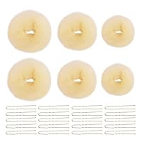 26 Stück Hair Bun Maker ​Set, 6 Stück Haarschmuck Knotenkissen mit 20 Stück U Form Haarnadeln Duttkissen Zubehör für Frauen Mädchen(Beige,Gold)