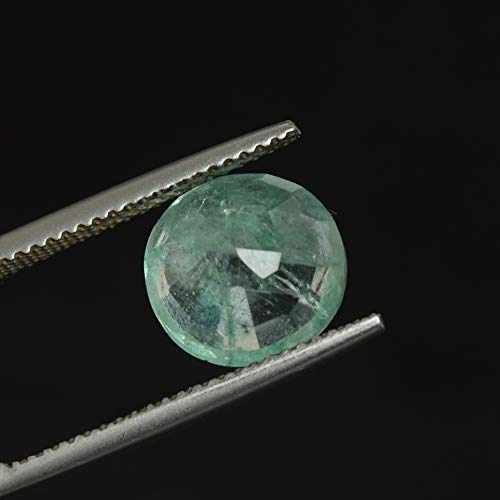 GEMHUB Beautiful Green Emerald 3.65 Ct Certified Natural Round Cut Loose Gemstone for Ring DX-6543