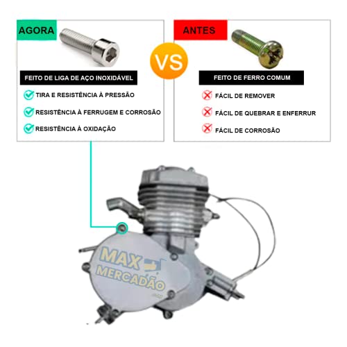 Kit Motor de Bike Motorizada 80cc Completo (Prata)