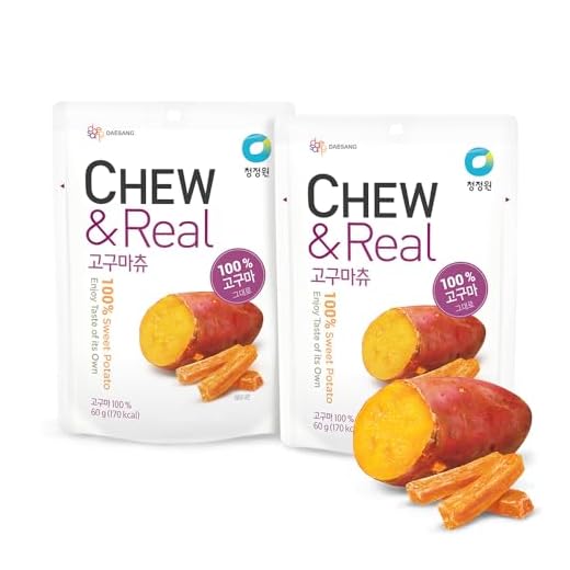 Sweet Potato Chews | Single Ingredient | 60g Ready to Eat Snack | Soft Dried Yam | Pantry Snack, Lunch Box Treat, Hiking, Office, Dessert Topping [Sweet Potato] - O’food
