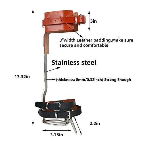 Wmlbk Tree Climbing Spikes With Protective Belt Tree Climbing 2 Gear Stainless Steel Climbing Steps Cow Leather Straps With Non-Slip Pedal For Climbers, Logging, Hunting Observation, Fruit Picking #TOP4