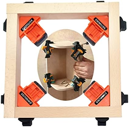 SWMIUSK 90 Degree Right Angle Clamp Adjustable Swing Corner Clamp,Clip Holding Corners for Welding,Wood-Working,Drilling,Making Cabinets,Boxes, Drawers,Picture Framing,Crafting Projects