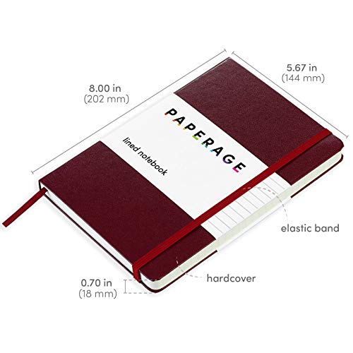 Paperage-Lined-Journal-Notebook-Hard-Cover-Medium-57-X-8-inches-100-gsm-Thick-Paper-Use-for-Office-Home-School-or-Business-Burgandy-Ruled