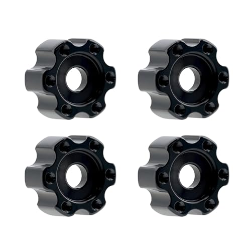 TCRC 4PCS Aluminum 7mm Wheel Hex Hubs 6MM Extension Adapters for All TCRC Designed 1.0inch 1.3inch Wheel Hubs 1/18 1/24 RC Upgrades,Black