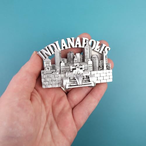 Imán de metal con diseño Indianapolis Skyline 2 x 2.15 in miniatura 3