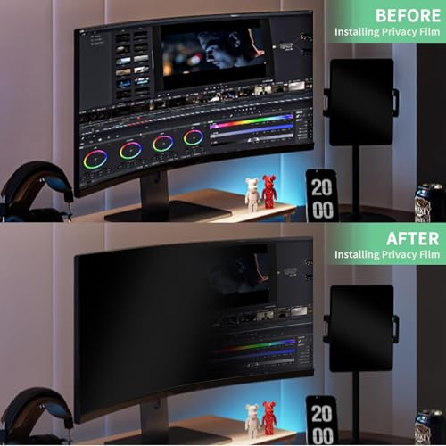 DEJIMAX 27 Inch Computer Privacy Screen Filter for 16:9 Widescreen Monitor, Anti Glare and Blue Light, PC Monitor Screen Privacy Shield,Anti Spy Screen Protector Film
