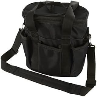 HILASON 7.5" L X 10.5" W 10" H Grooming Tote Bag with Zipper lid Black