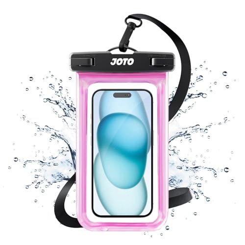 JOTO Uniwersalne wodoodporne etui na telefon komórkowy sucha torba na iPhone 14 13 12 11 Pro Max Mini Xs XR X 8 7 6S Plus SE, Galaxy S21 S20 S10 Plus Note 10+ 9, Pixel 4 XL do 7 cali - różowy
