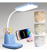 Sailstar Small Desk Lamp, Kids Desk Lamp with Pen Holder, Wireless Charger LED Desk Lamps for Hom...