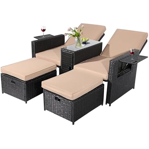 VUYUYU Outdoor Wicker Chaise Lounge Chair Cover
