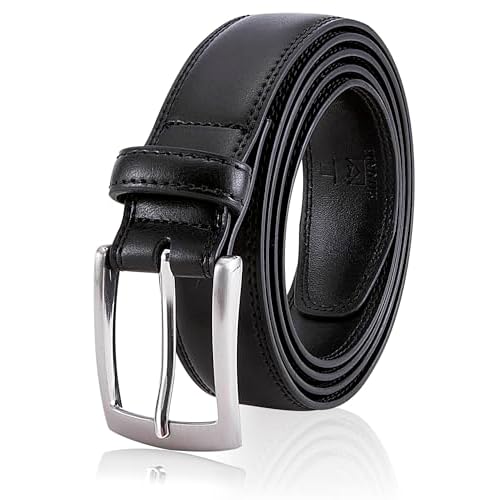 MILORDE Men’s Genuine Leather Dress Belt, Handmade, 100% Cow Leather, Fashion & Classic Designs for Work Business and Casual