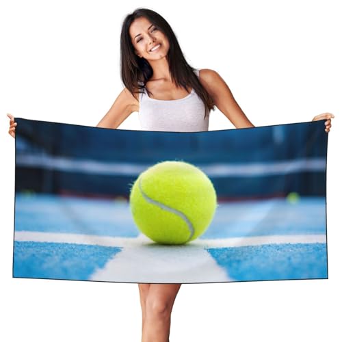 HDTVTV Pintura de Pelota de Tenis,Toalla de Playa de Terciopelo Toalla de baño Ultra Suave Manta de Playa de Secado rápido