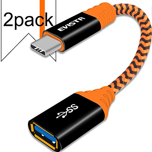 USB C to USB Adapter - 2Pack 0.6FT EVISTR Type C to USB