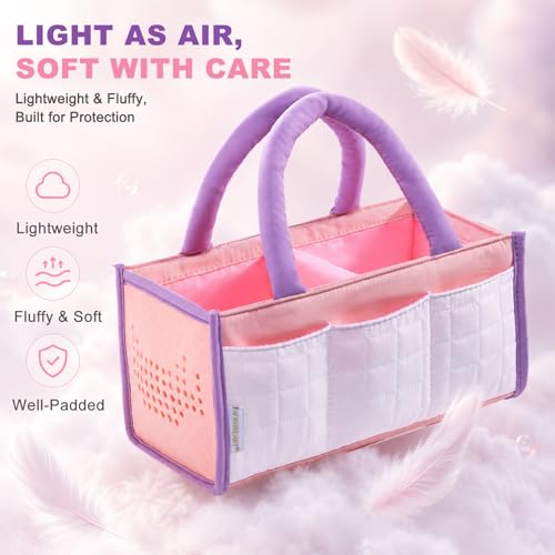 Image of SFYBYHEART Kids Carrying Tote Compatible with Toniebox 1 & 2, Padded Storage Organizer for Audio Player Figures, Starter Set, Headphones & Accessories, Lightweight Travel Bag