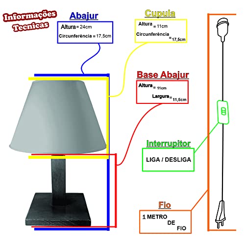 2 Abajur De Madeira Rustico Luminária De Mesa Quarto, Sala, Escritório