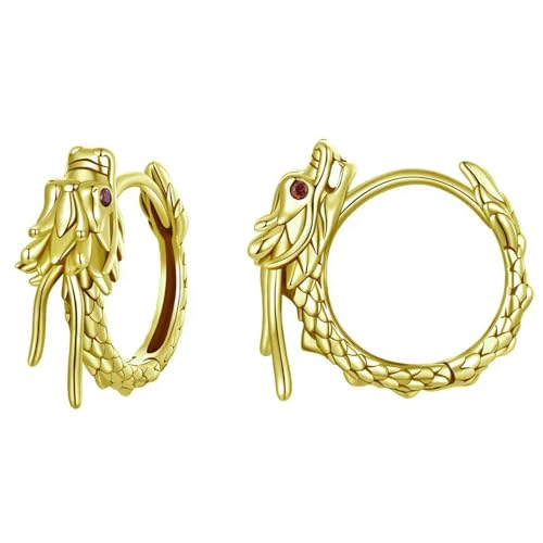 Créoles Dragon en argent sterling 925 hypoallergénique femme