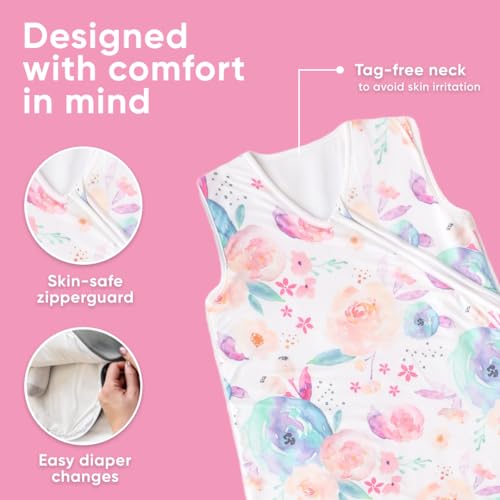 Image of Copper Pearl Baby Sleep Sack, Bloom - Wearable Blanket for 0-6 Months, Sleeveless Sleep Sack for Baby Boy or Girl