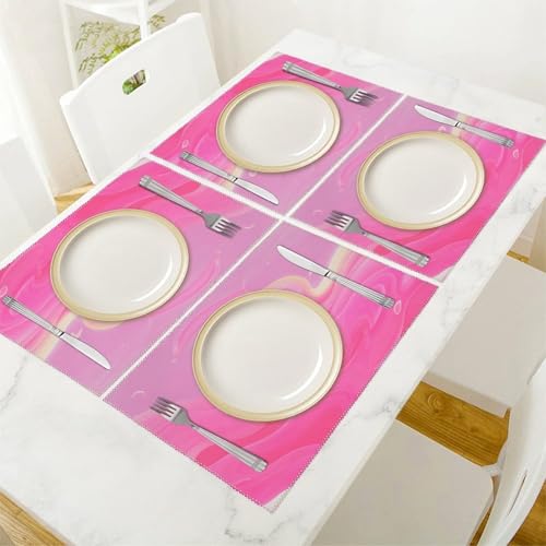 Set de table en toile résistant chaleur lot 6 tapis table rectangulaire 45x30