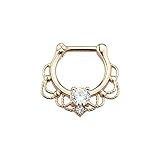 Inner Lace Gem Centered Freedom Fashion Septum Clicker