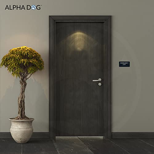 ALPHA DOG ADA SIGNS - Emergency Exit Sign with Braille for Your Business, 4x8 Inch, ADA Compliant, Indoor or Outdoor, Easy Installation, Made in the USA, Black - Thumbnail 2